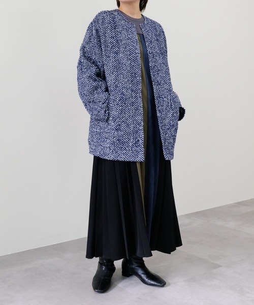 TEVALT(ヴァレット)の「サイドプリーツ配色ニットワンピース(ワンピース・レディース・ブラック/チャコールグレー/ボルドー・38)」の16枚目の写真