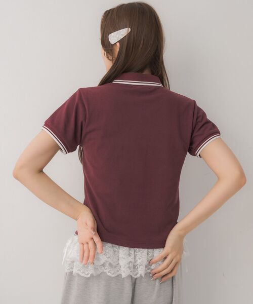 ems excite(エムズエキサイト)の「バイカラーポロTEE(Tシャツ/カットソー・レディース・ナチュラル/レッド系1/ダークブルー/チャコールグレー・FREE)」の8枚目の写真