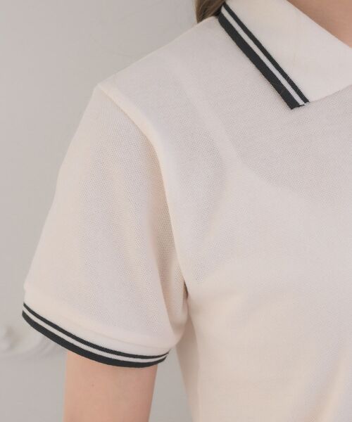 ems excite(エムズエキサイト)の「バイカラーポロTEE(Tシャツ/カットソー・レディース・ナチュラル/レッド系1/ダークブルー/チャコールグレー・FREE)」の11枚目の写真