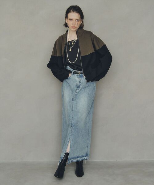 Editt by YECCA VECCA(エディットバイイェッカヴェッカ)の「ロングデニムスカート(スカート・レディース・インディゴブルー/グレー・S/M)」の4枚目の写真