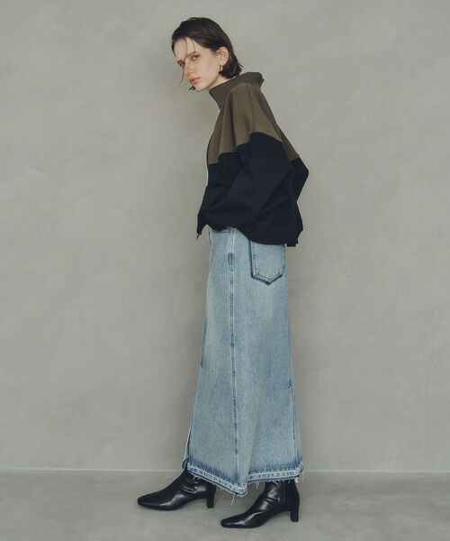 Editt by YECCA VECCA(エディットバイイェッカヴェッカ)の「ロングデニムスカート(スカート・レディース・インディゴブルー/グレー・S/M)」の6枚目の写真