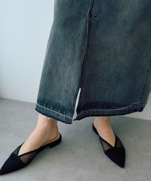 Editt by YECCA VECCA(エディットバイイェッカヴェッカ)の「ロングデニムスカート(スカート・レディース・インディゴブルー/グレー・S/M)」の10枚目の写真