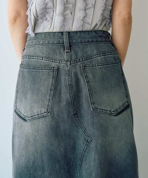 Editt by YECCA VECCA(エディットバイイェッカヴェッカ)の「ロングデニムスカート(スカート・レディース・インディゴブルー/グレー・S/M)」の12枚目の写真