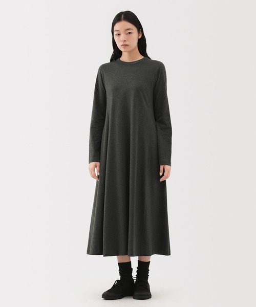MUJI Labo（ムジラボ）の「〔MUJI Labo〕婦人　コットンヤク天竺ワンピース（ワンピース・レディース・ブラック/ダークグレー・S/M/L）」の2枚目の写真