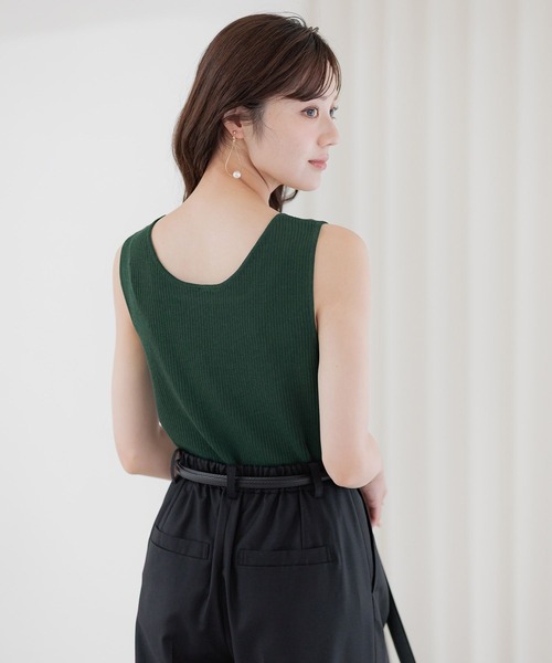 Andemiu（アンデミュウ）の「【リブシリーズ】2WAYリブタンク581500（ニット/セーター・レディース・グリーン/ブラック/グレー・FREE）」の3枚目の写真