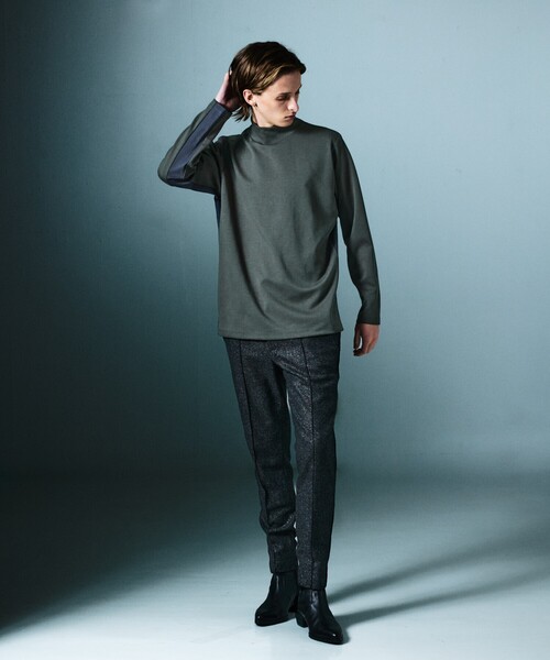 5351 POUR LES HOMMES(ゴーサンゴーイチプールオム)の「サイドライン ハイネック 長袖Tシャツ(Tシャツ/カットソー・メンズ・ホワイト/チャコールグレー/ブラック・50/48/46/44)」の18枚目の写真
