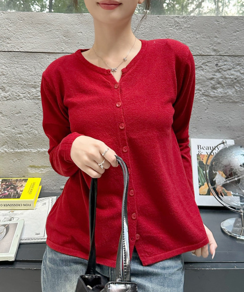 セール】【Good Riddance】ネックスリット シンプル カーディガン