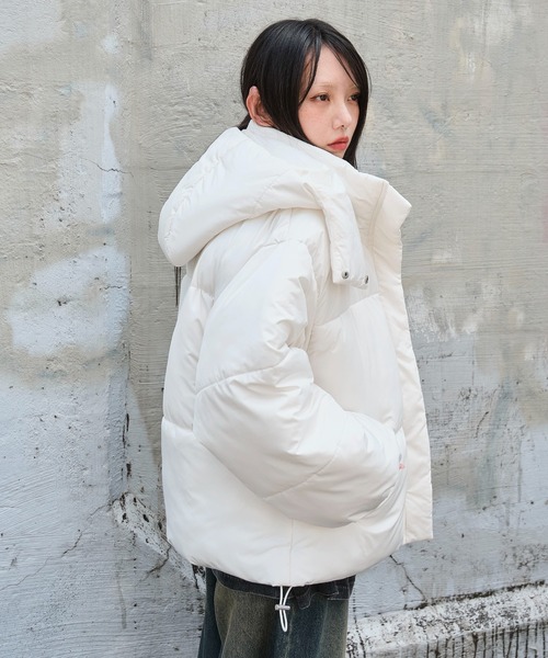 WEGO（ウィゴー）の「WEGO/2WAYフードパファーブルゾン（ダウンジャケット/コート・レディース・アイボリー/ブラック・SMALL/MEDIUM）」の11枚目の写真