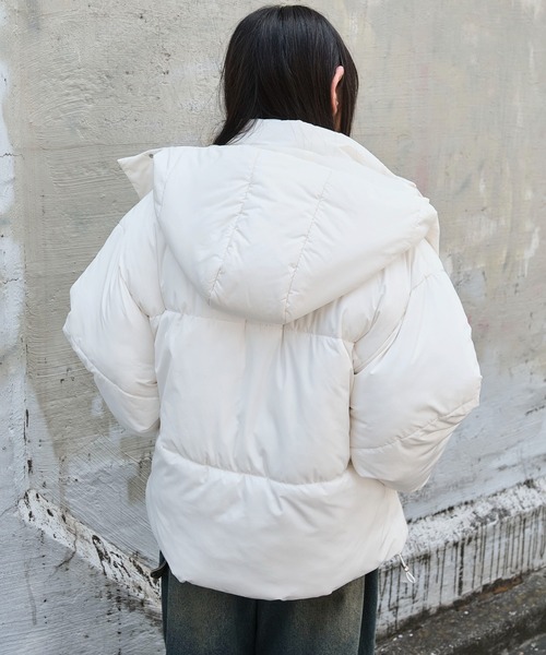 WEGO（ウィゴー）の「WEGO/2WAYフードパファーブルゾン（ダウンジャケット/コート・レディース・アイボリー/ブラック・SMALL/MEDIUM）」の12枚目の写真