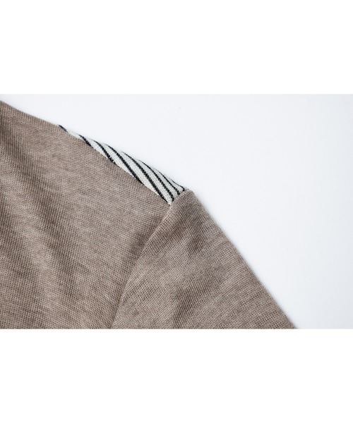 tageechita（タジチタ）の「【tageechita】フェイクレイヤード UネックロングTシャツ（Tシャツ/カットソー・レディース・ベージュ/ブラック・S/M/L）」の6枚目の写真