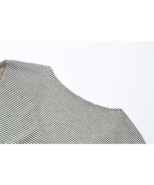 tageechita（タジチタ）の「【tageechita】フェイクレイヤード UネックロングTシャツ（Tシャツ/カットソー・レディース・ベージュ/ブラック・S/M/L）」の9枚目の写真