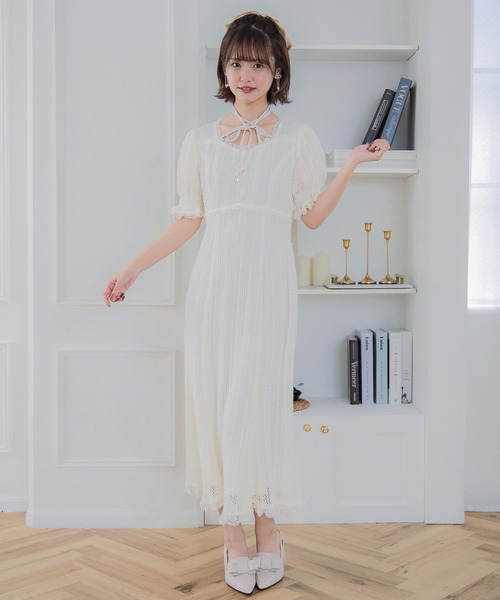 セール】レーシーチェックワンピース（ワンピース）｜couture BY