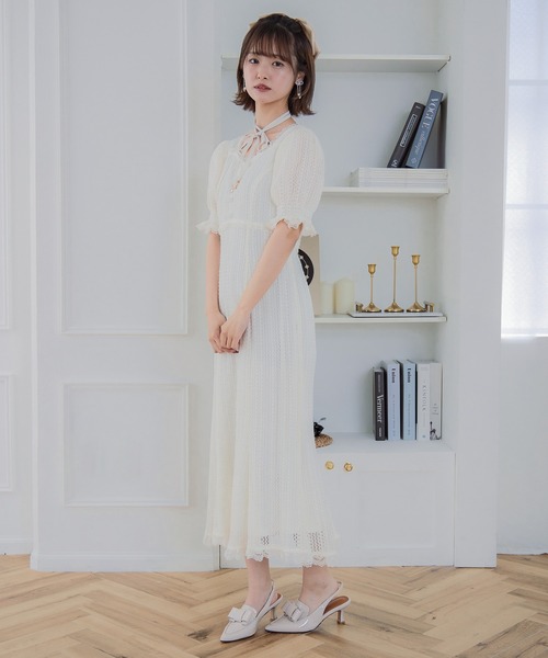 couture BY ROJITA(クチュールバイロジータ)の「レーシーチェックワンピース(ワンピース・レディース・グレー/アイボリー/パープル・FREE)」の11枚目の写真