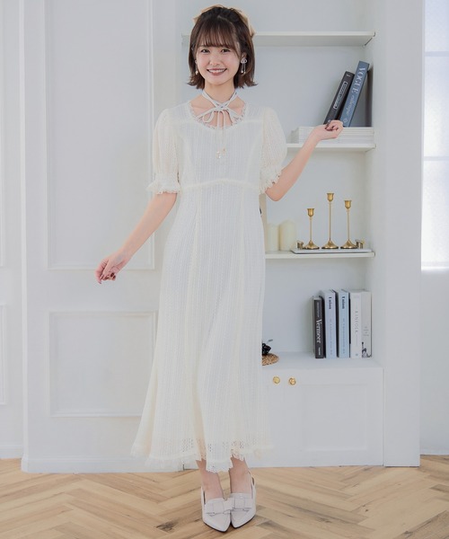 couture BY ROJITA(クチュールバイロジータ)の「レーシーチェックワンピース(ワンピース・レディース・グレー/アイボリー/パープル・FREE)」の12枚目の写真
