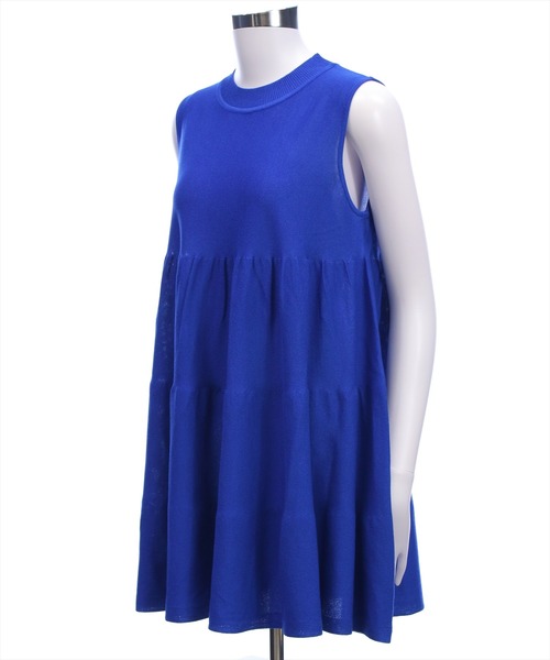 CLEAR BASIC（クリアベーシック）の「ティアードノースリーブニットチュニック[オフィスカジュアル 着回し抜群 大人]≪AW新作≫（チュニック・レディース・ブラック/ブルー/グリーン/ブラウン/オレンジ・F）」の9枚目の写真