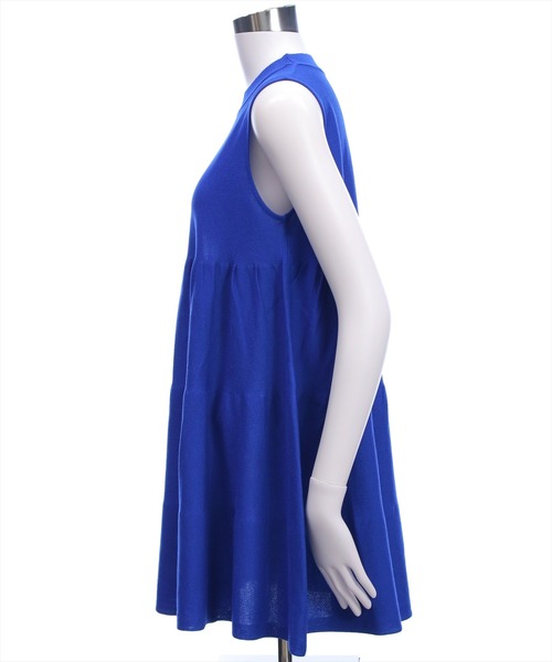 CLEAR BASIC（クリアベーシック）の「ティアードノースリーブニットチュニック[オフィスカジュアル 着回し抜群 大人]≪AW新作≫（チュニック・レディース・ブラック/ブルー/グリーン/ブラウン/オレンジ・F）」の10枚目の写真