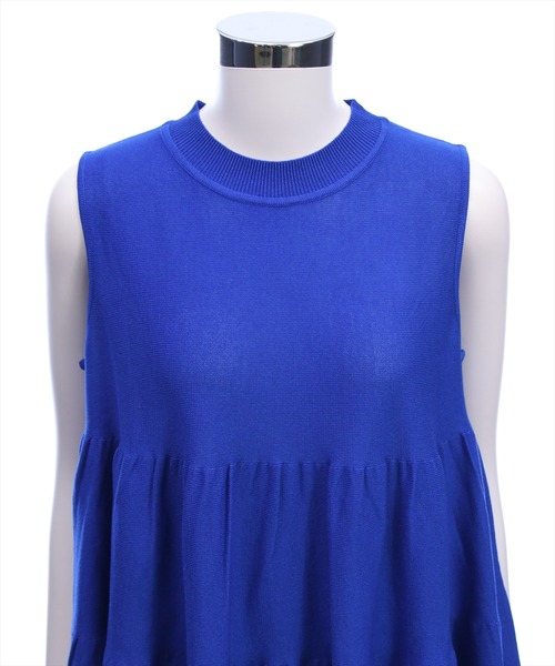 CLEAR BASIC（クリアベーシック）の「ティアードノースリーブニットチュニック[オフィスカジュアル 着回し抜群 大人]≪AW新作≫（チュニック・レディース・ブラック/ブルー/グリーン/ブラウン/オレンジ・F）」の13枚目の写真