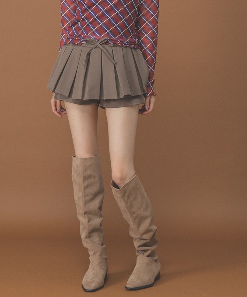 3.3 Field Trip （3.3フィールドトリップ）の「3.3 Field Trip／プリーツスカパン（スカート・レディース・グレー/ブラウン・FREE）」の10枚目の写真