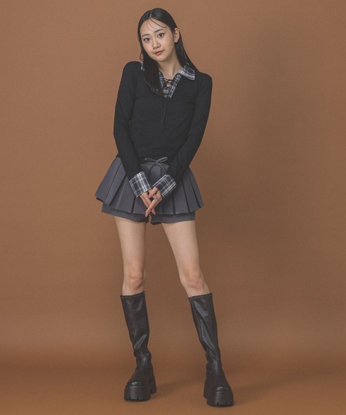 3.3 Field Trip （3.3フィールドトリップ）の「3.3 Field Trip／プリーツスカパン（スカート・レディース・グレー/ブラウン・FREE）」の13枚目の写真