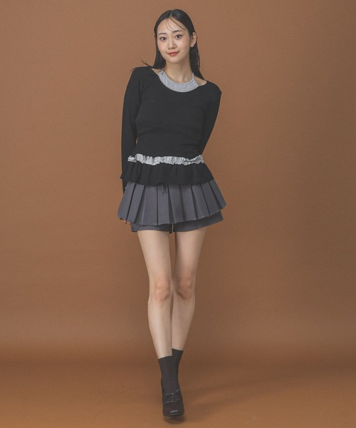 3.3 Field Trip （3.3フィールドトリップ）の「3.3 Field Trip／プリーツスカパン（スカート・レディース・グレー/ブラウン・FREE）」の15枚目の写真