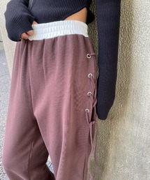 レースアップスウェットパンツ