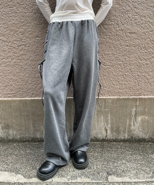 AIC.（エーアイシー）の「レースアップスウェットパンツ（スウェットパンツ・レディース・チャコールグレー/ブラウン・FREE）」の8枚目の写真