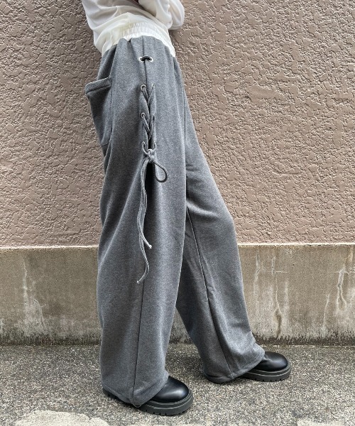 AIC.（エーアイシー）の「レースアップスウェットパンツ（スウェットパンツ・レディース・チャコールグレー/ブラウン・FREE）」の10枚目の写真