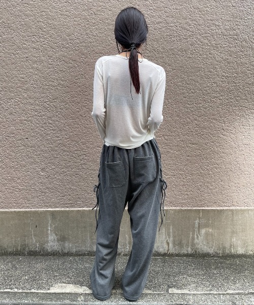 AIC.（エーアイシー）の「レースアップスウェットパンツ（スウェットパンツ・レディース・チャコールグレー/ブラウン・FREE）」の21枚目の写真