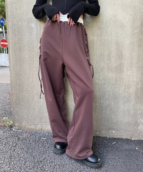 AIC.（エーアイシー）の「レースアップスウェットパンツ（スウェットパンツ・レディース・チャコールグレー/ブラウン・FREE）」の22枚目の写真