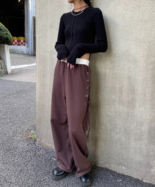 セール】レースアップスウェットパンツ（スウェットパンツ）｜AIC