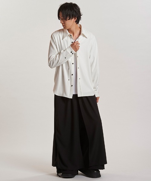 NO ID.(ノーアイディ)の「ms6244-リベットタックSH シャツ(457006-319S)(シャツ/ブラウス・メンズ・ホワイト/ブラック/ストライプ・1/2)」の12枚目の写真