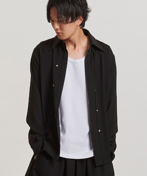 NO ID.(ノーアイディ)の「ms6244-リベットタックSH シャツ(457006-319S)(シャツ/ブラウス・メンズ・ホワイト/ブラック/ストライプ・1/2)」の14枚目の写真