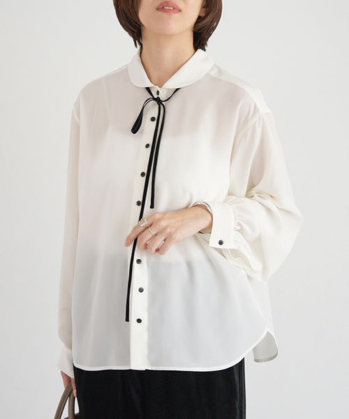 セール】ミニラウンドカラーブラウス（シャツ/ブラウス）｜IENA