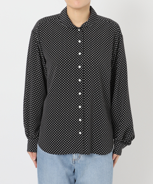 【美品】IENA sese 38 ミニラウンドカラードットブラウス　ブラックA ミニラウンドカラーブラウス（シャツ/ブラウス）｜IENA（イエナ）の