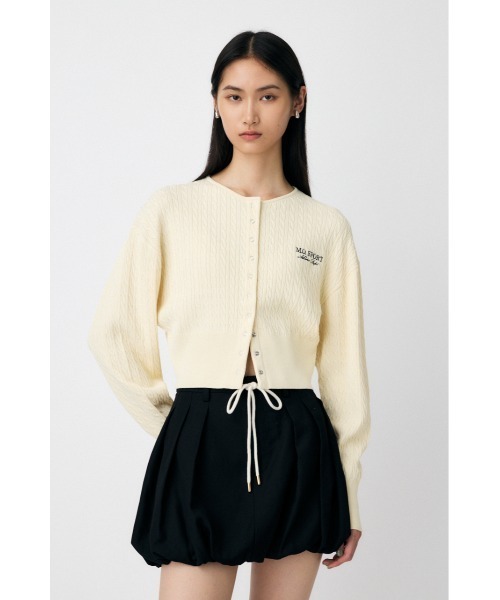 MOUSSY（マウジー）の「LOGO CABLE カーディガン（カーディガン/ボレロ・レディース・レッド/杢グレー/アイボリー/ネイビー・FREE）」の5枚目の写真