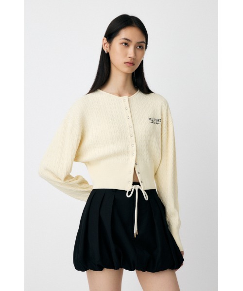 MOUSSY（マウジー）の「LOGO CABLE カーディガン（カーディガン/ボレロ・レディース・レッド/杢グレー/アイボリー/ネイビー・FREE）」の8枚目の写真
