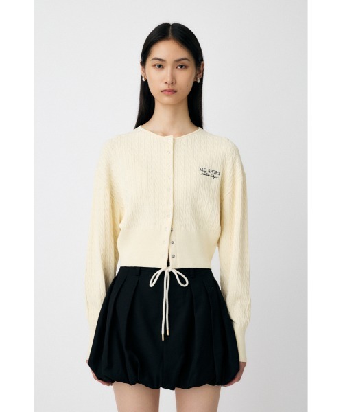 MOUSSY（マウジー）の「LOGO CABLE カーディガン（カーディガン/ボレロ・レディース・レッド/杢グレー/アイボリー/ネイビー・FREE）」の9枚目の写真