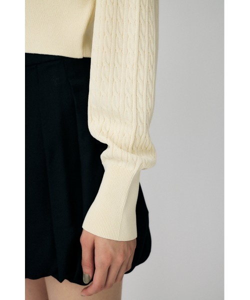 MOUSSY（マウジー）の「LOGO CABLE カーディガン（カーディガン/ボレロ・レディース・レッド/杢グレー/アイボリー/ネイビー・FREE）」の14枚目の写真