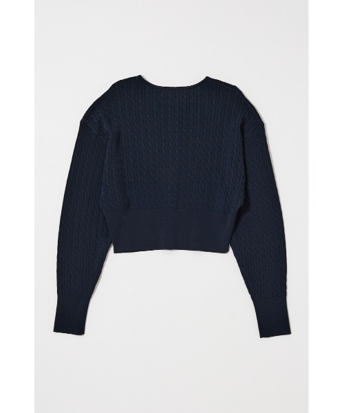 MOUSSY（マウジー）の「LOGO CABLE カーディガン（カーディガン/ボレロ・レディース・レッド/杢グレー/アイボリー/ネイビー・FREE）」の18枚目の写真