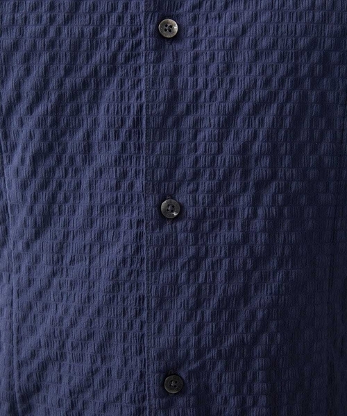 MICHEL KLEIN HOMME (ミッシェルクランオム)の「シアーサッカー調長袖シャツ(Tシャツ/カットソー・メンズ・ブルー/ベージュ/ネイビー・MEDIUM/LARGE/X-LARGE)」の6枚目の写真
