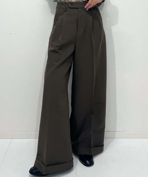 ZOZOMARKET(ゾゾマーケット)の「ZOZOMARKET by tomoka - ジョーゼットストレートスラックスパンツ(スラックス・レディース・ブラウン・マルチサイズ)」の6枚目の写真