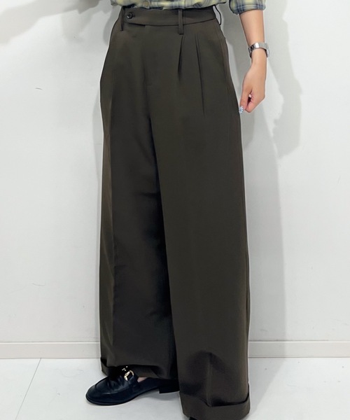 ZOZOMARKET(ゾゾマーケット)の「ZOZOMARKET by tomoka - ジョーゼットストレートスラックスパンツ(スラックス・レディース・ブラウン・マルチサイズ)」の7枚目の写真