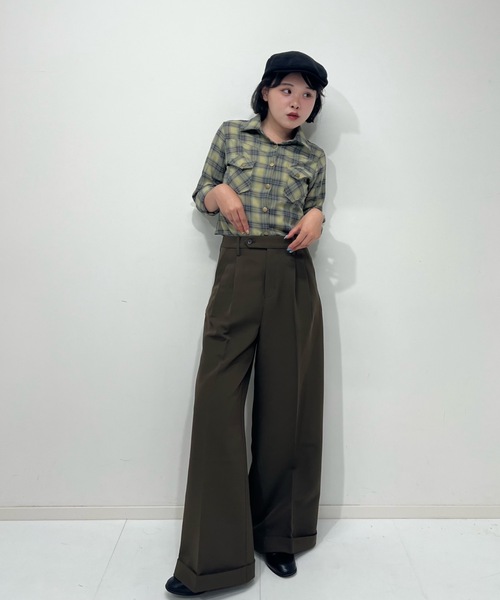 ZOZOMARKET(ゾゾマーケット)の「ZOZOMARKET by tomoka - ジョーゼットストレートスラックスパンツ(スラックス・レディース・ブラウン・マルチサイズ)」の9枚目の写真