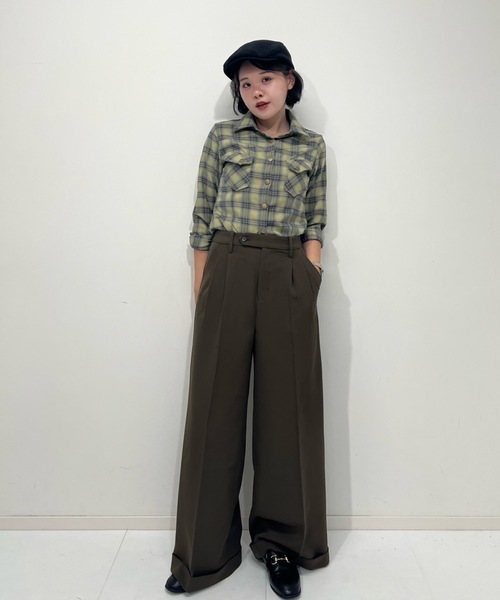 ZOZOMARKET(ゾゾマーケット)の「ZOZOMARKET by tomoka - ジョーゼットストレートスラックスパンツ(スラックス・レディース・ブラウン・マルチサイズ)」の8枚目の写真