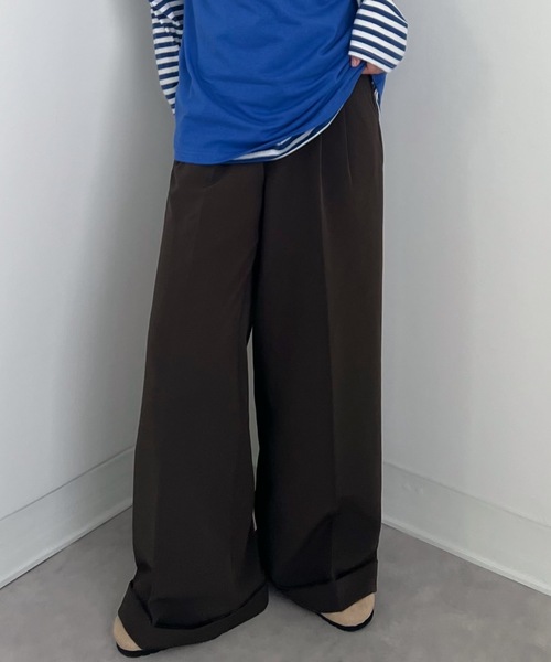 ZOZOMARKET(ゾゾマーケット)の「ZOZOMARKET by tomoka - ジョーゼットストレートスラックスパンツ(スラックス・レディース・ブラウン・マルチサイズ)」の20枚目の写真