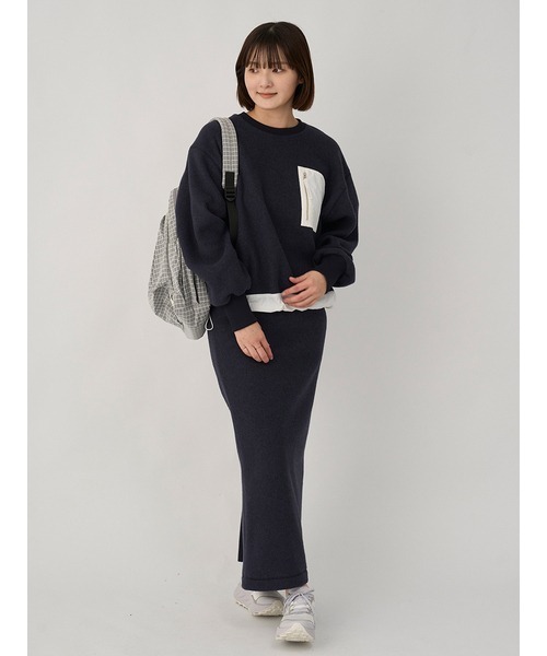 フリースプルオーバー×スカートセット