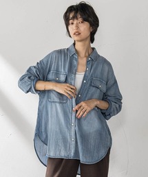 バイオシルクデニムオーバーシャツ≪洗濯機で洗える≫（シャツ