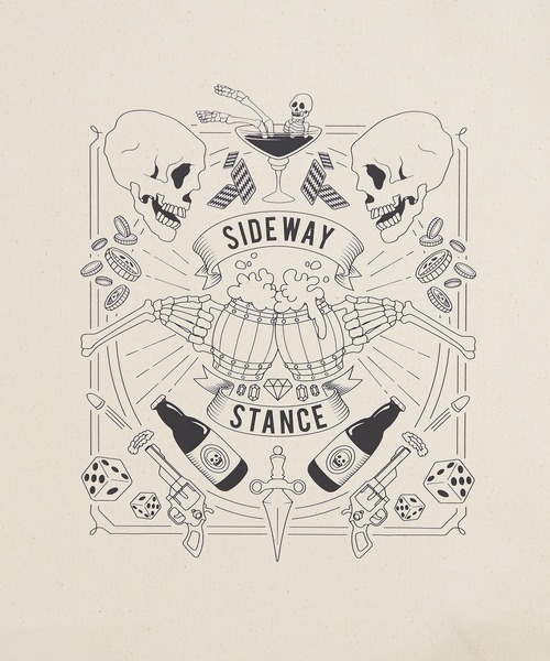SIDEWAY STANCE（サイドウェイスタンス）の「【SIDEWAY STANCE】アソート トートバッグ（トートバッグ・メンズ・ホワイト/ホワイト系3/ホワイト系2/ホワイト系1/ホワイト系/ホワイト系4/ホワイト系5・FREE）」の9枚目の写真