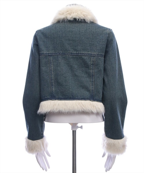 clear（クリア）の「デニムファージャケット(セット可)［大人 カジュアル 着回し力抜群］≪AW新作≫（デニムジャケット・レディース・ブラック/ブルー・F）」の10枚目の写真