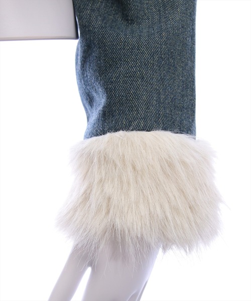 clear（クリア）の「デニムファージャケット(セット可)［大人 カジュアル 着回し力抜群］≪AW新作≫（デニムジャケット・レディース・ブラック/ブルー・F）」の14枚目の写真